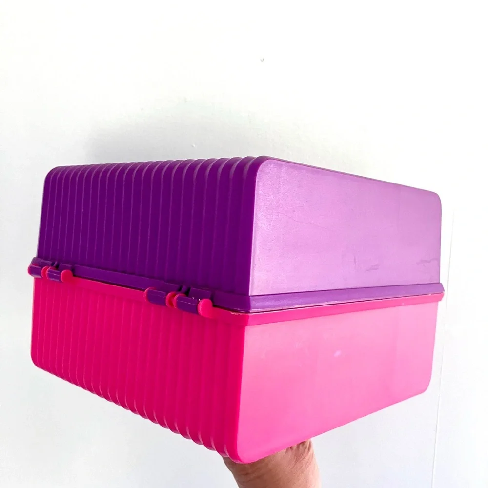 Vintage 80’s Sassaby pink & purple makeup travel tote organizer holder